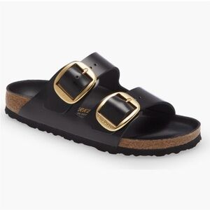 NEW Birkenstock Arizona Big Buckle Sandals Black Gold 41 / 10